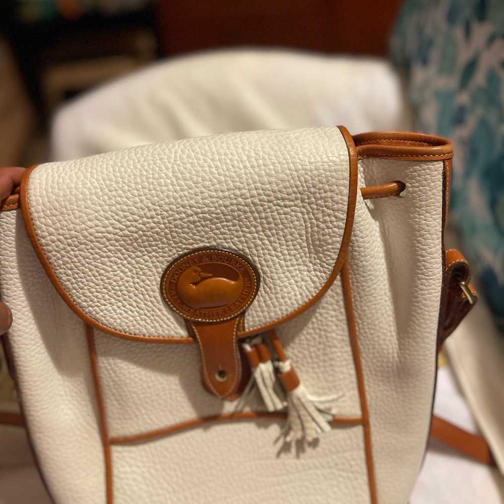 Dooney & Bourke Cream and Tan Leather Backpack